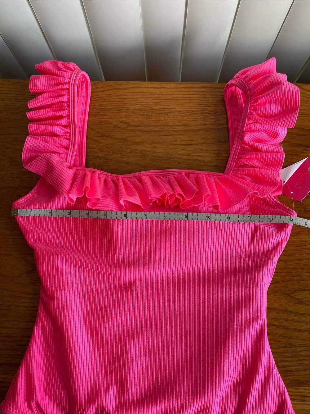 Lilly Pulitzer Aemma Ruffle One Piece Roxie Pink Size 10 - Picture 7 of 12
